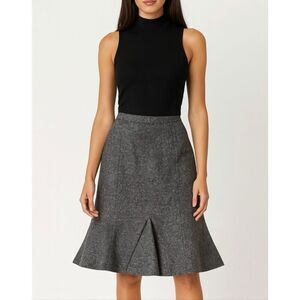 NEW‎ Garfield & Marks Gravina Tweed Ruffle Hem Skirt  Gray Size 4
